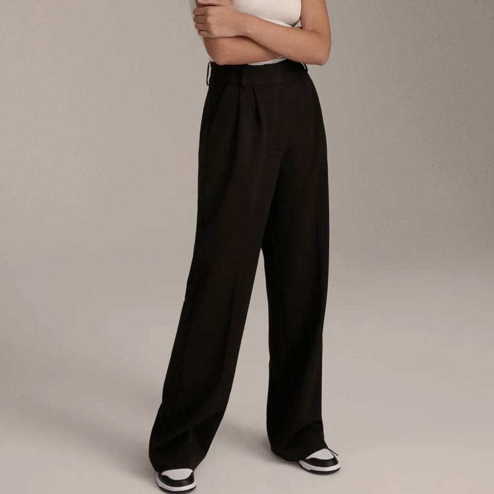 NWT Norm Thompson High Waist Trousers Black 8 - Picture 1 of 9